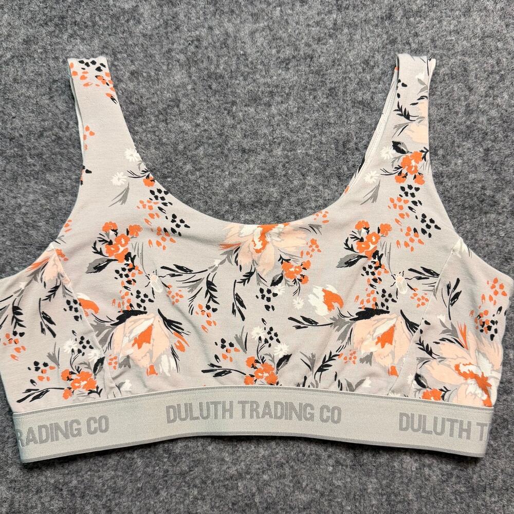 Duluth Trading Co Floral Tencel Modal Bralette Sports Bra Size Medium